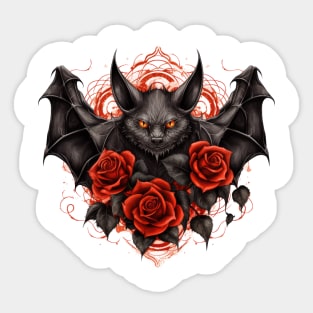 Gotic Roses Bat Sticker